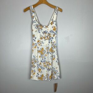 Reformation Humphrey Dress in Christina White Yellow Floral Mini NWT Size 4